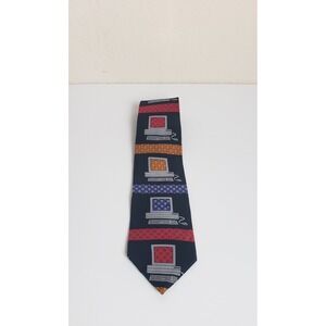 Vicky Davis Screen Saver Mens 100%‎ Silk Tie Vintage Computer Novelty Office USA